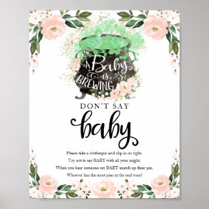 Halloween Mädchen Baby Shower Don't Say Baby Schil Poster