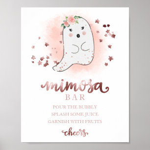 Halloween Mädchen Baby Shower Mimosa Bar Schild