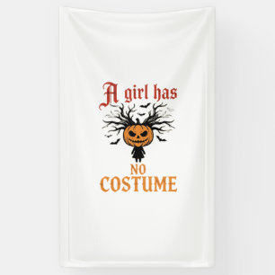 Halloween-Mädchen Hat Kein Kostüm-Kürbis Banner