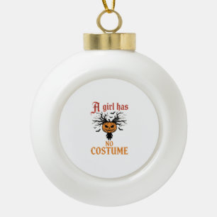 Halloween-Mädchen Hat Kein Kostüm Kürbis Keramik Kugel-Ornament