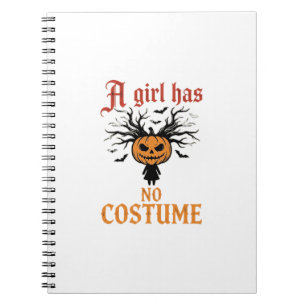Halloween-Mädchen Hat Kein Kostüm-Kürbis Notizblock