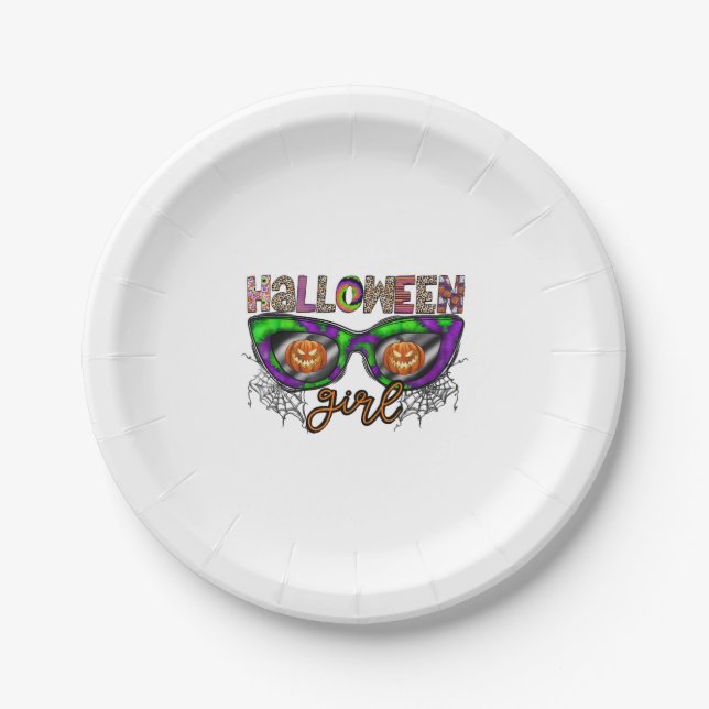 Halloween-Mädchen Pappteller (Vorderseite)