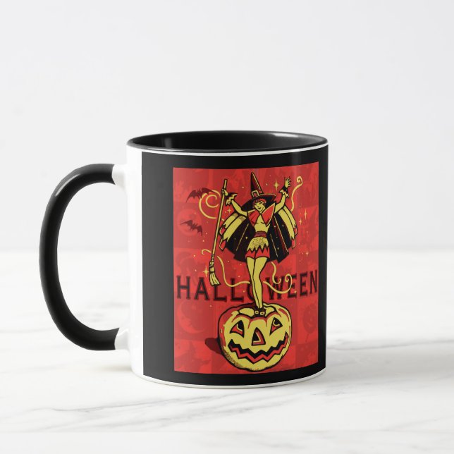 Halloween-Mädchen (Vintag) Tasse (Links)