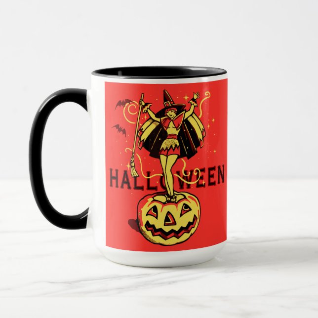 Halloween-Mädchen (Vintag) Tasse (Links)