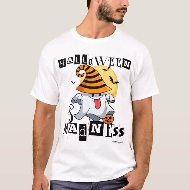 Halloween Madness Funny Ghost October Harvest Spaß T-Shirt (Vorderseite)