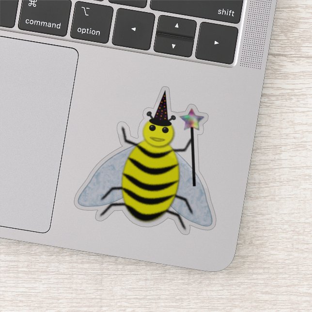 Halloween Magic Bee Hexe Aufkleber (Detail)