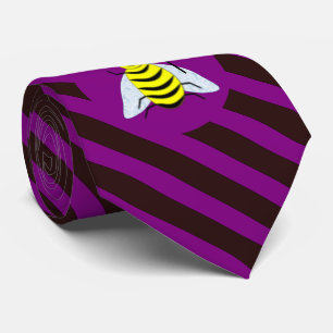 Halloween Magic Bee Wizard Lila und schwarz Streif Krawatte