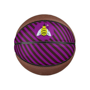 Halloween Magic Bee Wizard Lila und schwarz Streif Mini Basketball