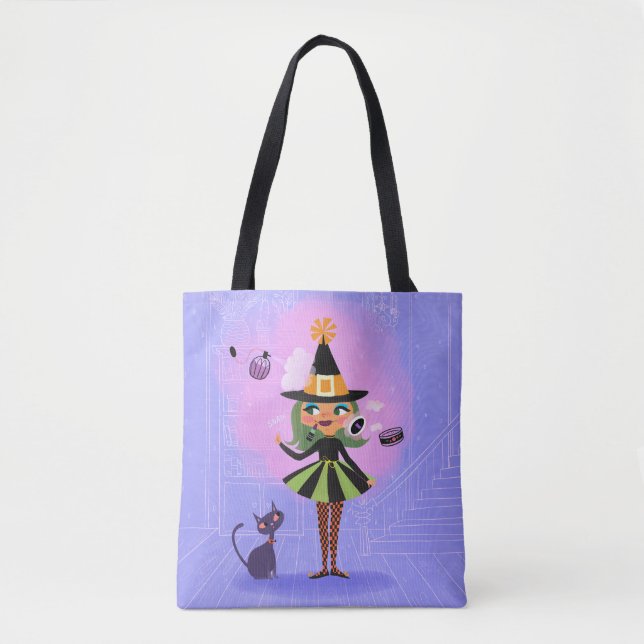 Halloween Magic Green Hair Hexe Tasche (Vorderseite)