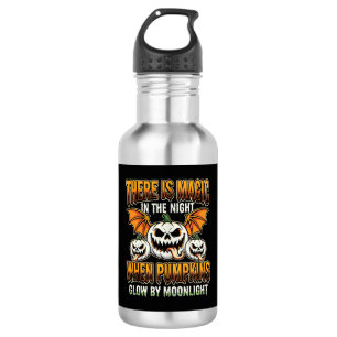 Halloween-Magie-Kürbis-Mondlicht-Horror-Vektor Edelstahlflasche