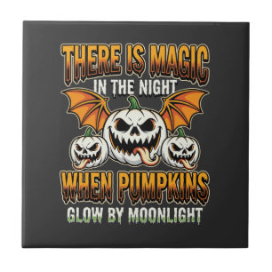 Halloween-Magie-Kürbis-Mondlicht-Horror-Vektor Fliese