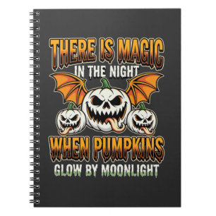 Halloween-Magie-Kürbis-Mondlicht-Horror-Vektor Notizblock