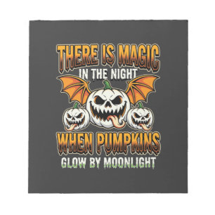 Halloween-Magie-Kürbis-Mondlicht-Horror-Vektor Notizblock