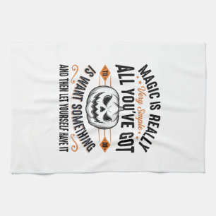 Halloween-Magie-Kürbis-Vintage-Vector-Shirt-Design Geschirrtuch