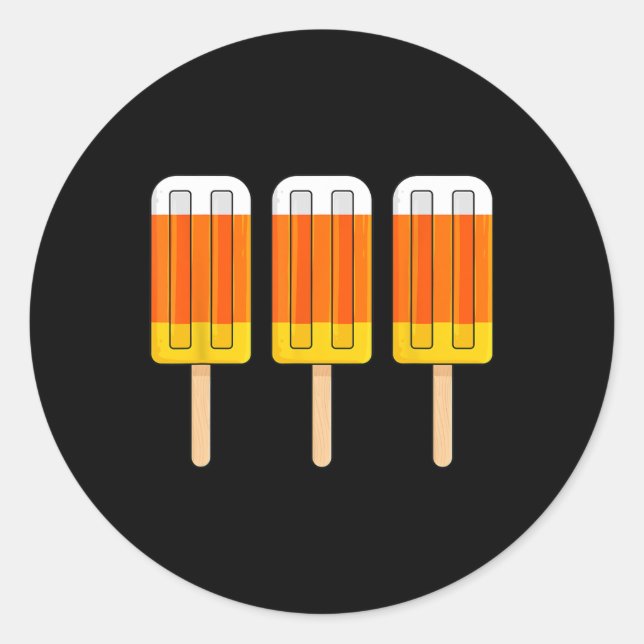 Halloween Mais Spaß Eis Creme Popsicles Runder Aufkleber (Vorderseite)