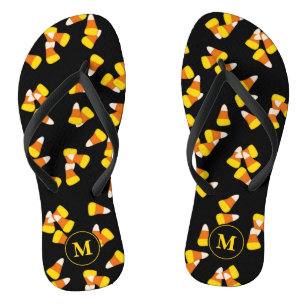 Halloween-Maismuster mit Monogramm Flip Flops