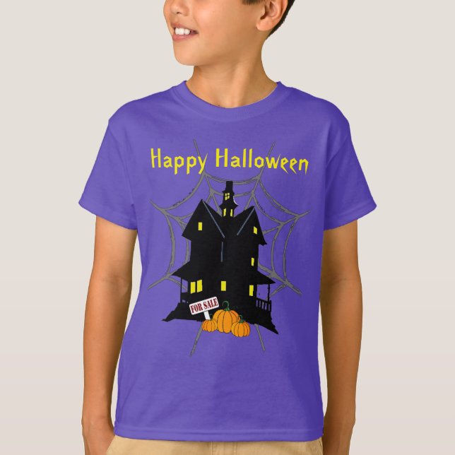 Halloween Maison Hantée À Vendre T-shirt Enfants (Devant)