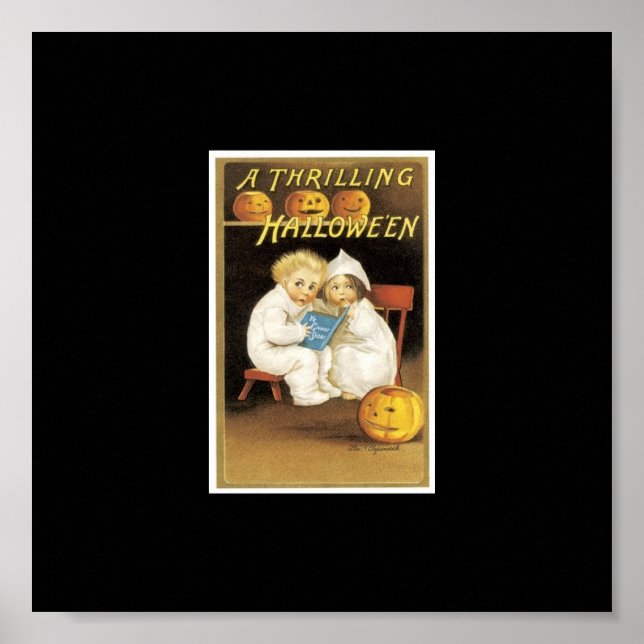 Halloween-Malerei von Kindern, die Geistergeschich Poster (Vorne)