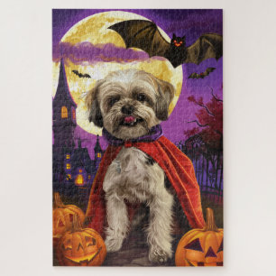 Halloween Malti Tzu Vampir-Kürbisse Gruselig