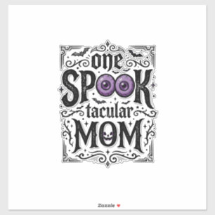 Halloween-Mama Gruseliges Vintage-Stickerei-Shirt- Aufkleber