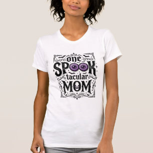 Halloween-Mama Gruseliges Vintage-Stickerei-Shirt- T-Shirt