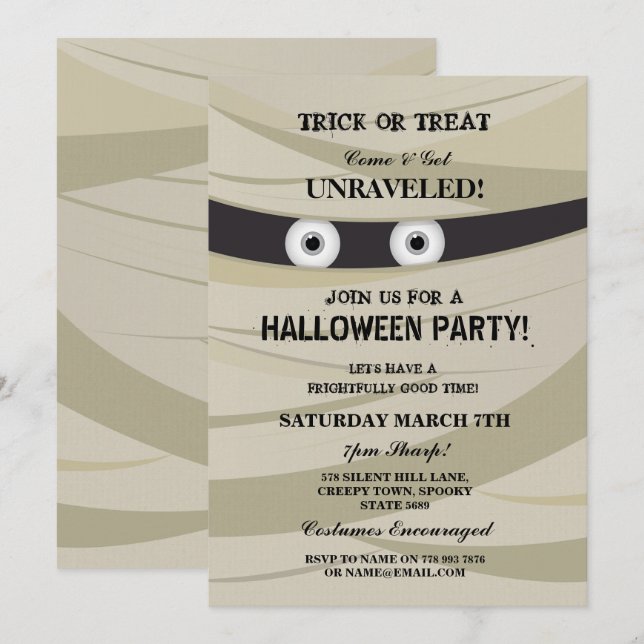 Halloween-Mama-Party-Monster-heftiger Schlag laden Einladung (Vorne/Hinten)