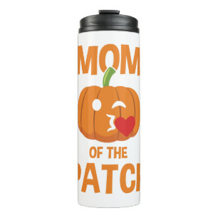 Halloween-Mama vom Kürbisfeld Halloween Thermosbecher
