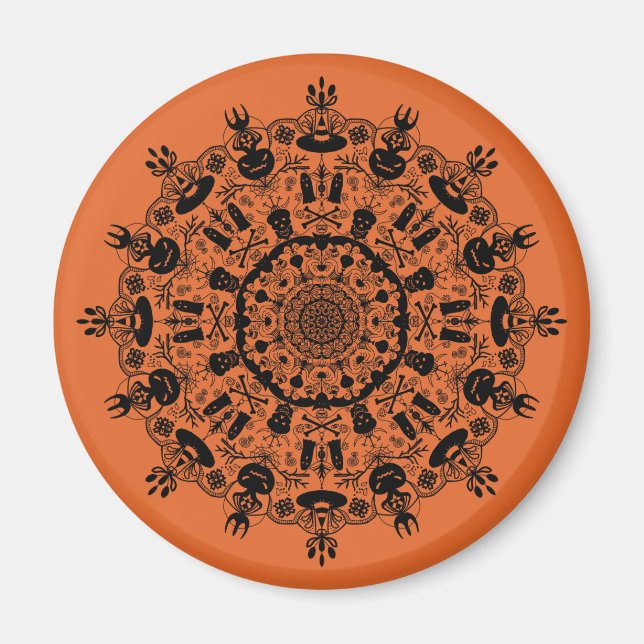 Halloween Mandala Magnet (Vorne)
