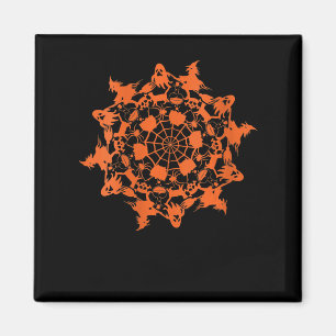 Halloween Mandala Spider Witch Ghost Magnet