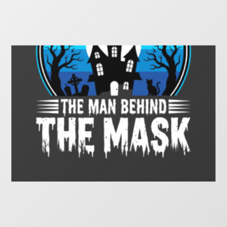 Halloween Mann hinter der Maske Spukhaus Fensteraufkleber