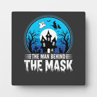 Halloween Mann hinter der Maske Spukhaus Fotoplatte