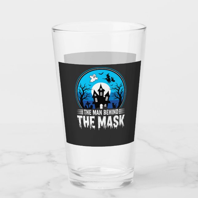Halloween Mann hinter der Maske Spukhaus Glas (Vorderseite)