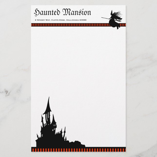 Halloween Mansion Stationery Briefpapier (Vorderseite)