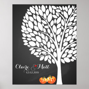 halloween mariage citrouille signature livre d'or