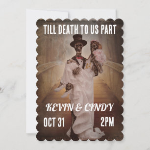 HALLOWEEN MARIAGE SKELETON COUPLE INVITATIONS