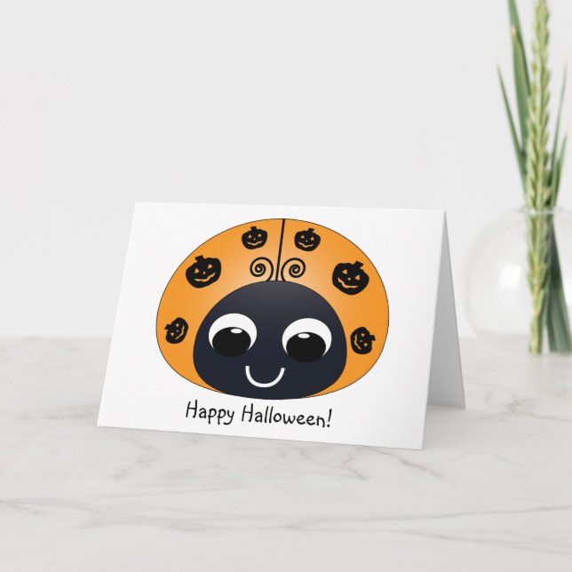 Halloween-Marienkäfer-Karte Karte (Vorderseite)