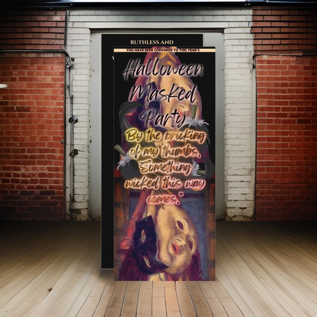 Halloween Masked Party Adult Black Einladung (Von Creator hochgeladen)