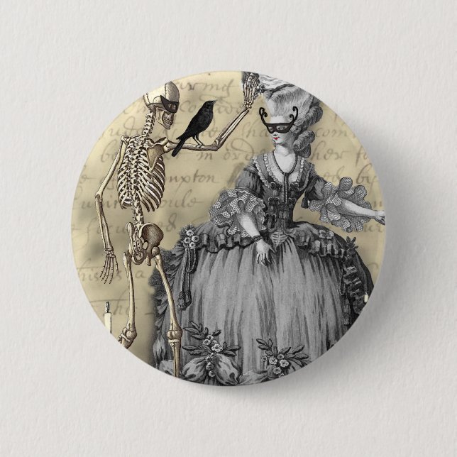 Halloween-Maskenball Button (Vorderseite)