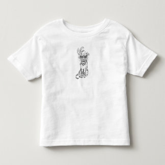 Halloween-Maskenball-Katze schwarze Linienkunst Kleinkind T-shirt