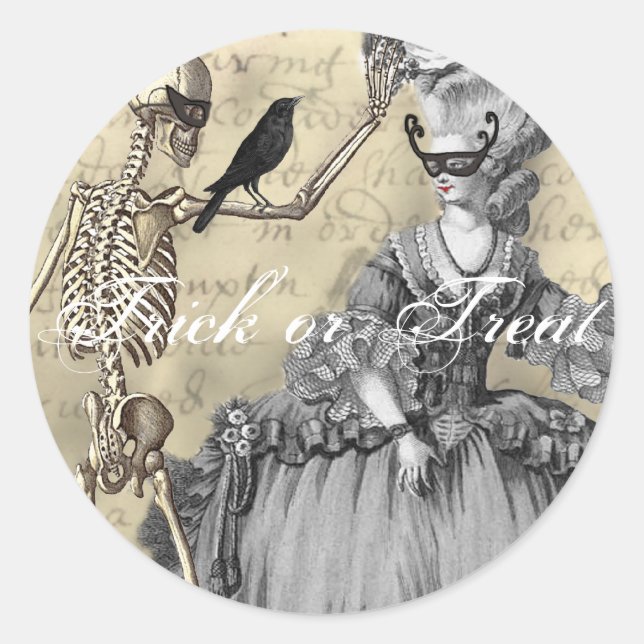 Halloween Masquerade Ball Runder Aufkleber (Vorderseite)