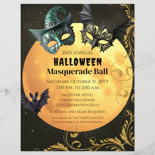 Halloween Masquerade Party Flyer (Vorne)