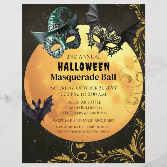 Halloween Masquerade Party Flyer (Vorne)