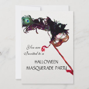 HALLOWEEN MASQUERADE PARTY MASKE, weißes Eis Einladung