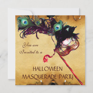 HALLOWEEN MASQUERADE PARTY Pergament Einladung