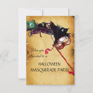 HALLOWEEN MASQUERADE PARTY, Pergament-uAwg Einladung