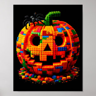 Halloween Master Builder Kürbis Kinder Bausteine Poster