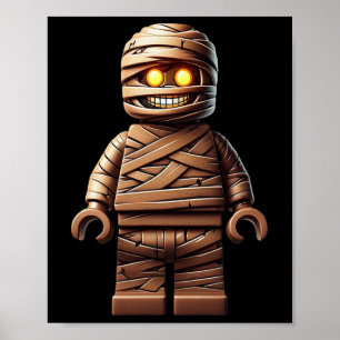 Halloween Master Builder Mummy Kids Gebäude Block Poster