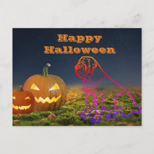 Halloween Mastiff Happy Halloween Postkarte