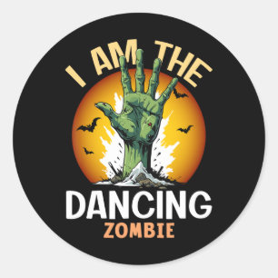 Halloween Matching Tancing Zombie-Kostüm Runder Aufkleber