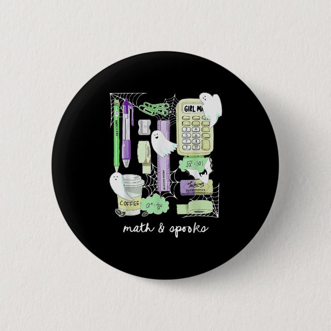 Halloween Math Teacher Ghosts Trig Or Treat Studen Button (Vorderseite)